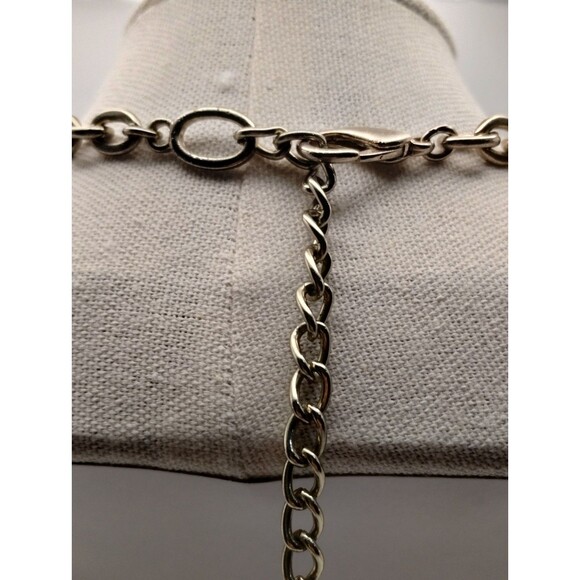 Talbots Necklace Textured Collar Goldtone Reptile Style Choker Signed T - Picture 4 of 5